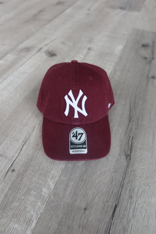 Burgundy New York Yankees 47’ Brand Baseball Hat