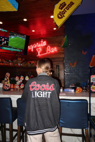Coors Light Black Denim Bomber Jacket Unisex