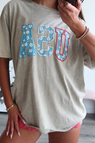 USA Floral Oversized Tee Shirt