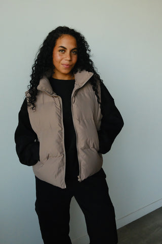 Taupe Puffer Vest