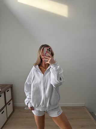 Ash Staple Oversized Zip-Up Hoodie