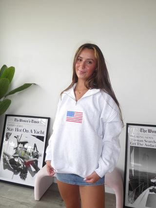 American Flag Quarter Zip
