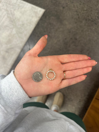 Pearl Circle Charm (Gold)