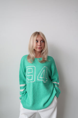 Bright Green “94” Jersey Sweater
