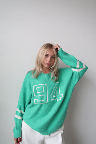 Bright Green “94” Jersey Sweater