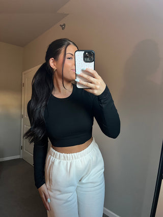 Ribbed Cropped Long Sleeve