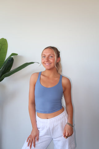 Paradise Blue V-Neck Butter Soft Tank Top