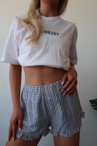 Blue And White Gingham Boxer Shorts