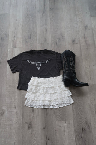 Puff Outline Longhorn Tee Shirt