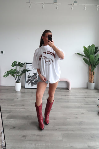 “Giddy Up” Horse Mock Neck Tee Shirt