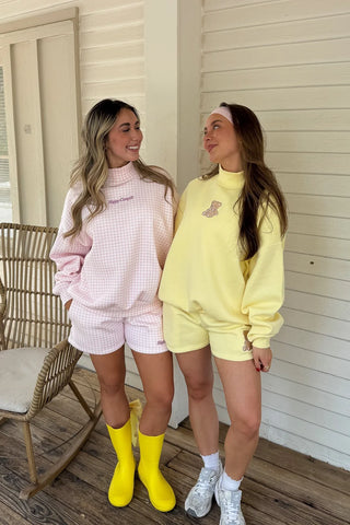 Happy Camp3r Lavender Gingham Mockneck Sweatshirt