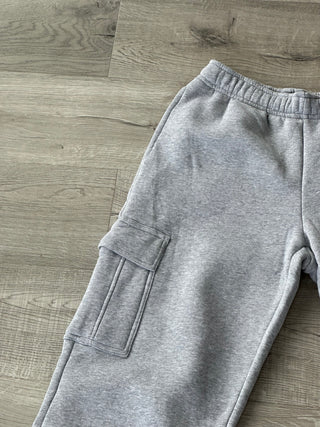 Regular Staple Heather Grey Cargo Wide Leg Sweatpants