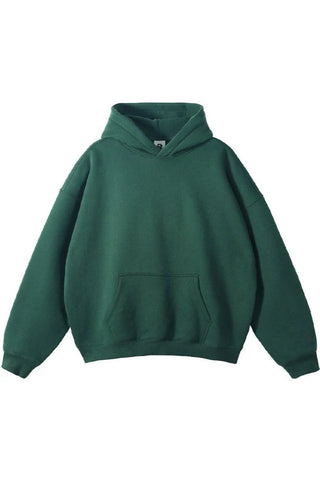 Dark Green Core Fleece Loose Fit Hoodie
