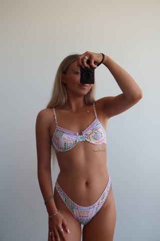 Purple Fruit Multicolor Underwire Bikini Top