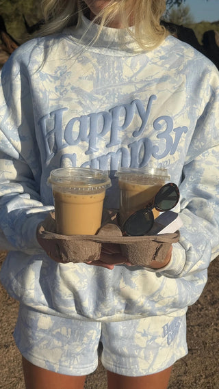 Happy Camp3r Blue Camo Mockneck Sweatshirt