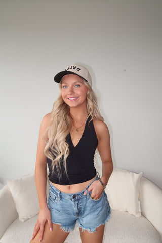 Black Silky Smooth Halter Top