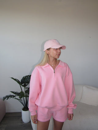 Blush Staple Oversized Quarter Zip