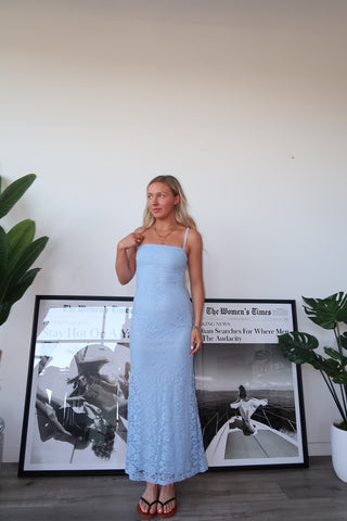Blue Lace Maxi Dress