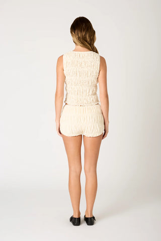 Ruffle Sleeveless Floral Mesh Tank