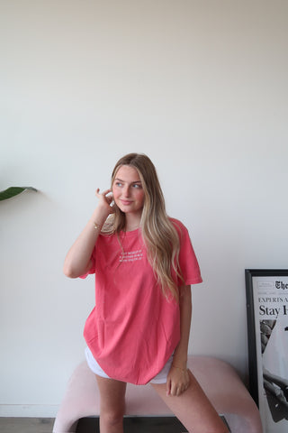 ‘’The World Is A Better Place With You In It’’ Red Oversized Tee Shirt