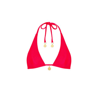 Kulani Kinis Classic Tie Halter Bikini Top - Cherry Crush
