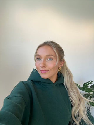 Dark Green Core Fleece Loose Fit Hoodie