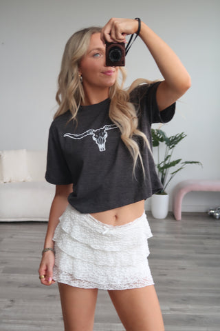Puff Outline Longhorn Tee Shirt