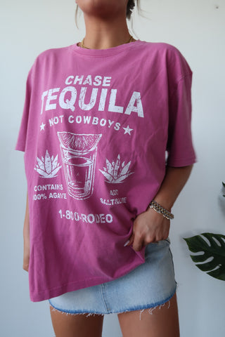 Chase Tequila Not Cowboys Oversized Tee Shirt