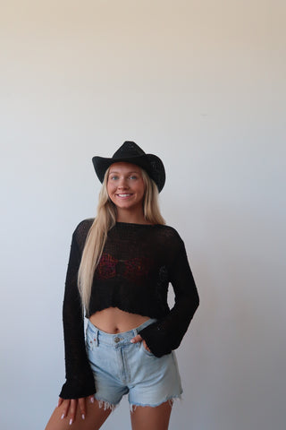 Black Mesh Long Sleeve