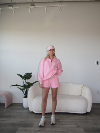 Blush Staple Oversized Quarter Zip