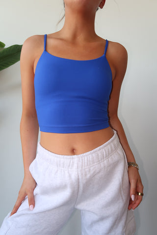 Royal Blue Butter Soft Cropped Tank Top
