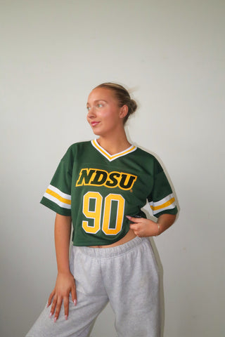 Green NDSU Bison Cropped Jersey