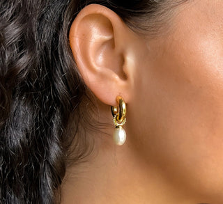 Alco Gold Pearl Diver Earrings - Water Resistant