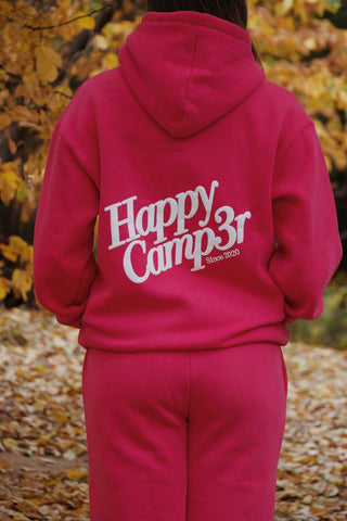Happy Camp3r Pink Velvet Puff Series Sweatpants