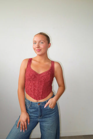 Textured Lace Corset Top