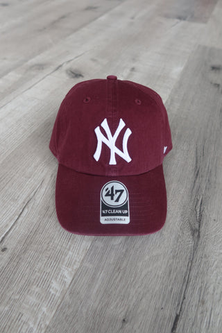 Burgundy New York Yankees 47’ Brand Baseball Hat