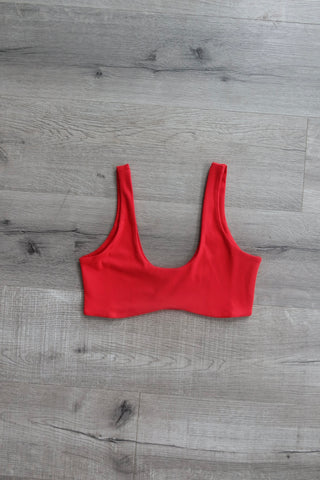 Red Studio Wavy Bra Top