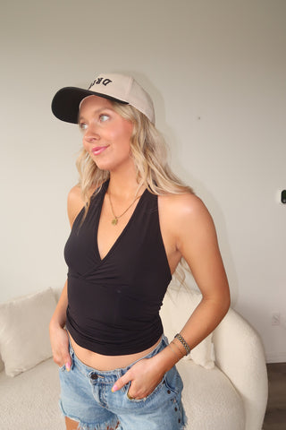 Black Silky Smooth Halter Top