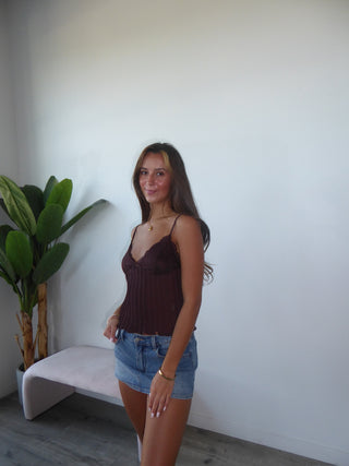 Chocolate Brown Lace Cami