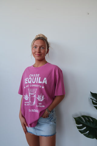 Chase Tequila Not Cowboys Oversized Tee Shirt