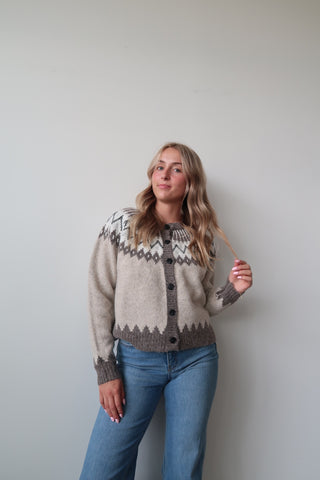Neutral Knit Button Sweater