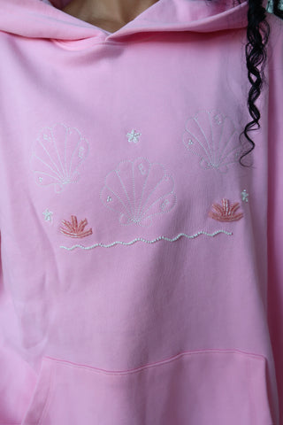 Lottie Pink Beaded Ocean Hoodie