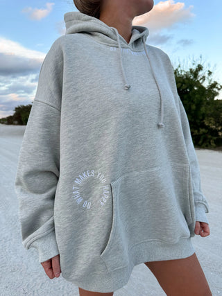 “Do What Makes You Happy” Heather Grey Embroider Hoodie