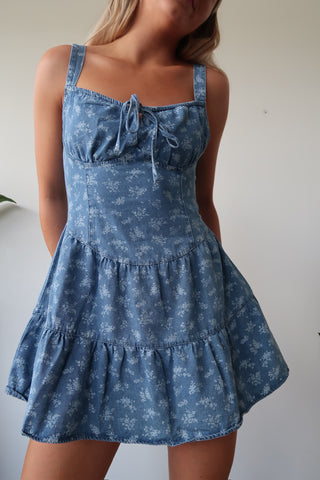 Denim Floral Dress