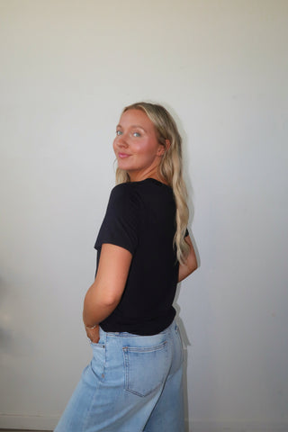 Thread And Supply Black Short Sleeve Nikkie Tee