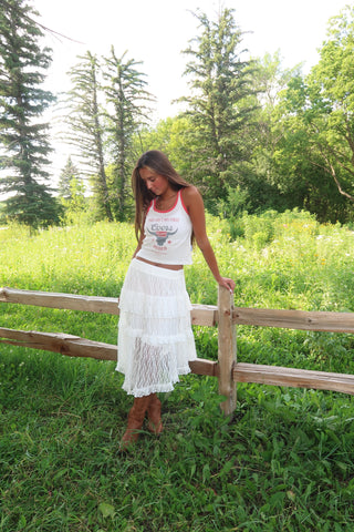 Red & White “Ain’t My First Coors Rodeo” Ribbed Tank