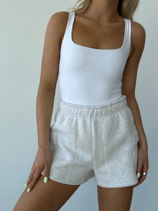 Heather White Staple Cargo Shorts