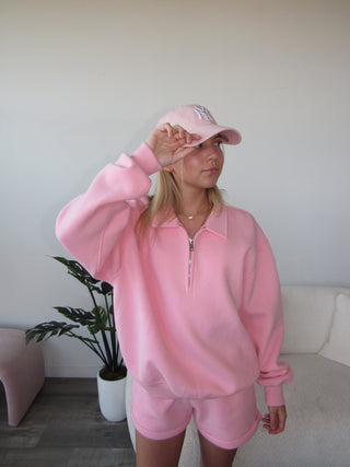 Blush Staple Oversized Quarter Zip