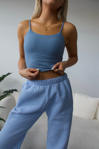 Dusty Blue Butter Soft Cropped Tank Top
