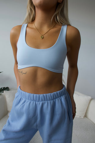 Light Blue Studio Wavy Bra Top